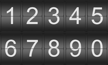 Collection of Numbers on a mechenical indicator boardの写真素材