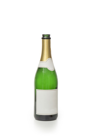 Bottle of Champagne isolated on white backgroundの写真素材