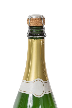 Bottle of Champagne isolated on white backgroundの写真素材