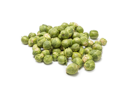 Dirty Brussels sprouts isolated on white backgroundの写真素材