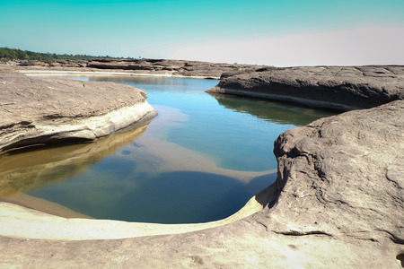 Three thousand waving the rocks beneath the Mekong river, Ubon Ratchathani, Thailand.