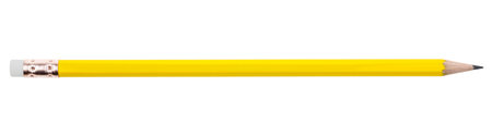 Yellow pencil isolate on white backgroung with clipping path.の写真素材