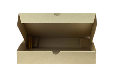 Pizza box isolated on white background with clipping path.
