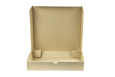 Pizza box isolated on white background with clipping path.