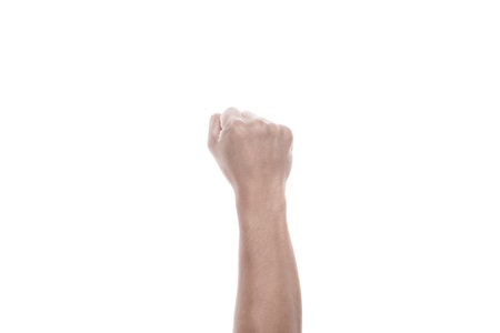 Male's fist isolated on white background with clipping path.の写真素材