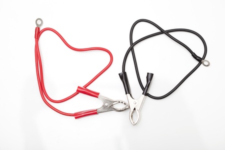  Jumper cable isolated on white background の写真素材