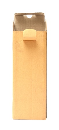 carton square brown open lid isolated on white background