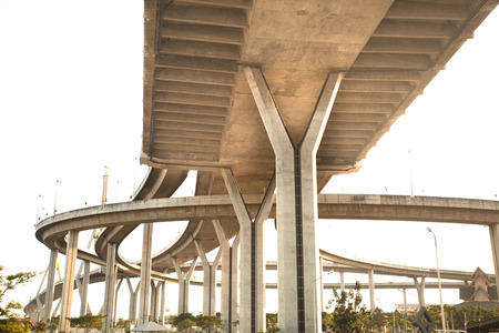 under expressway many routes overlapの写真素材