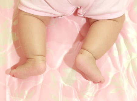 close-up kids foot pure in blanket