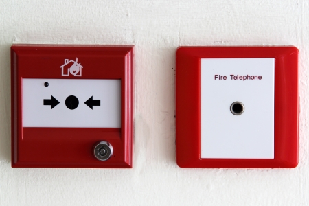 	Fire alarm box on the wallの写真素材