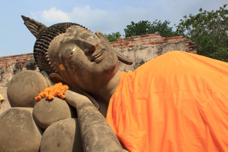 Closeup sleep Buddhaの写真素材