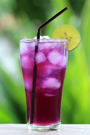 Butterfly pea juice with Lime for drink の写真素材