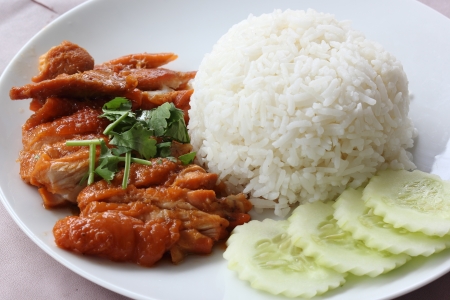 Roast Chicken with rice in Chinese Style の写真素材