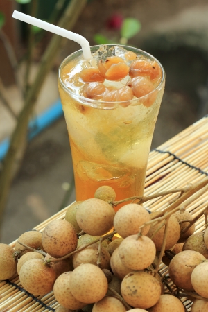 Longan juice cold water and fresh longan の写真素材