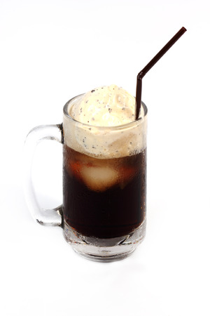Root Beer Float Isolated on white の写真素材