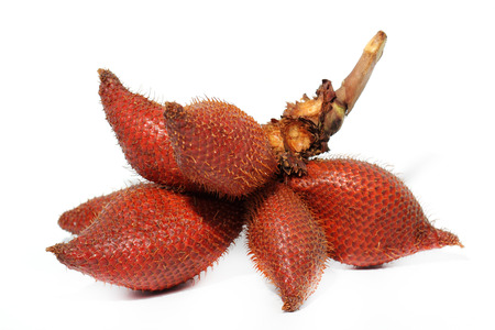 Salacca or zalacca tropical fruit isolated on white background の写真素材