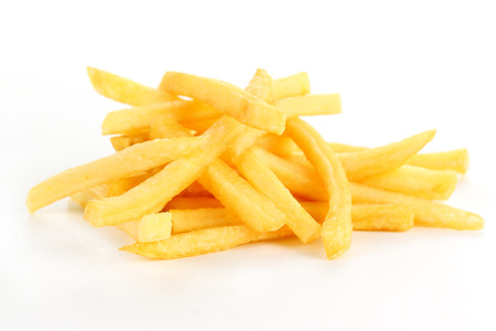 pile of French Fries isolated on white background