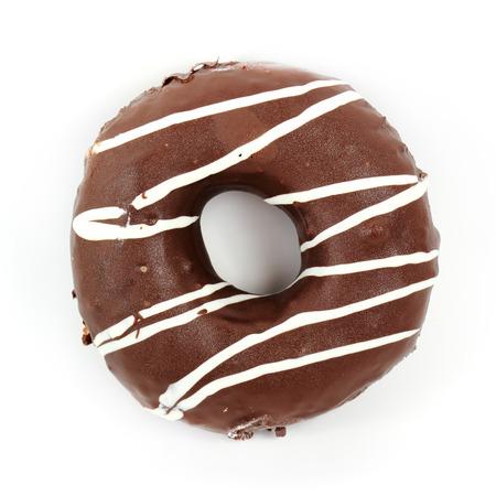 Chocolate Doughnut isolated on a White Background の写真素材