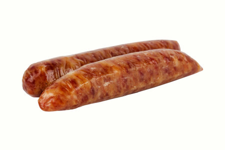 Traditional Chinese Sausages isolate on white background with paths の写真素材