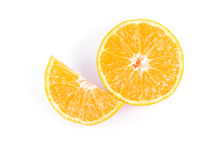 Ripe orange isolated on the white backgroundの写真素材