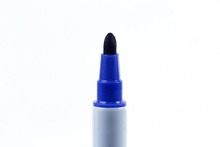 Blue Color pen Isolated on the white backgroundの写真素材