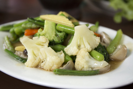stir fried mixed vegetable with oyster sauceの写真素材