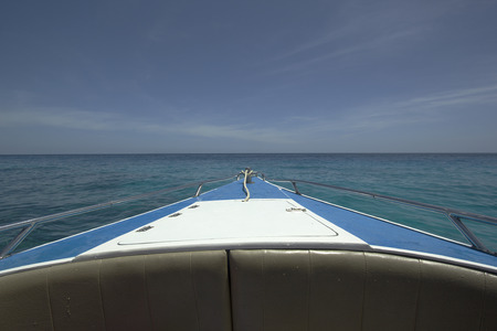 Sea view from the boat floats near the Islandの写真素材