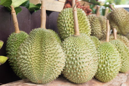 Durian fruit / on the market in Thailand