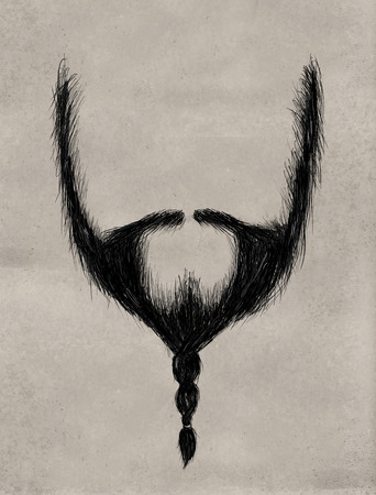 Braid beard sketch on Paperの写真素材
