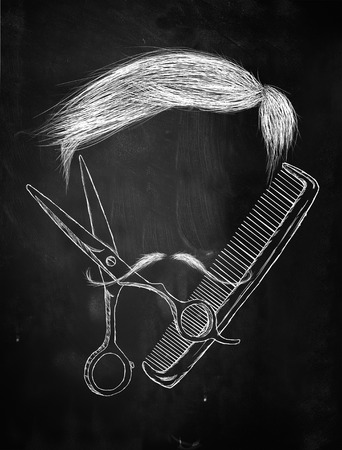 Hair Scissors comb mustacheの写真素材