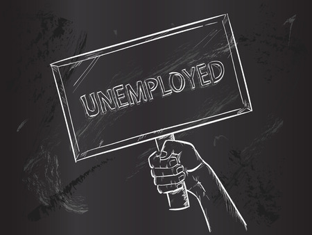 Unemployed Sketch on Blackboardのイラスト素材