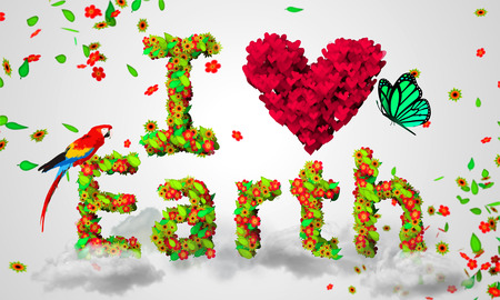 I love Earth leaves particles 3D