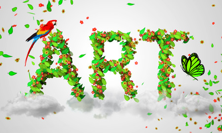 Art leaves particles 3Dの写真素材