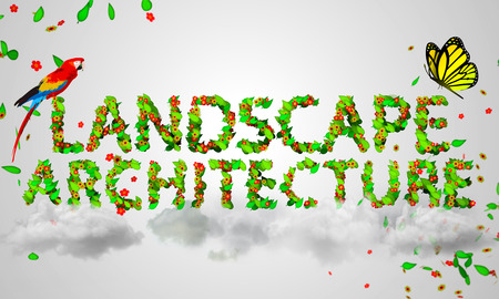 Landscape Architecture leaves particles 3Dの写真素材