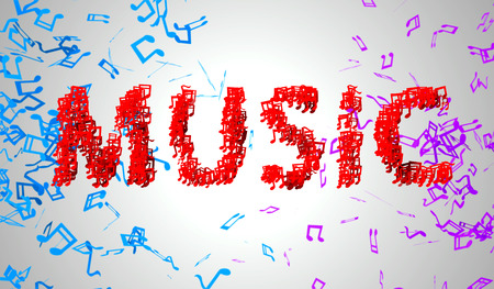 Red Music Musical Note Particles 3Dの写真素材