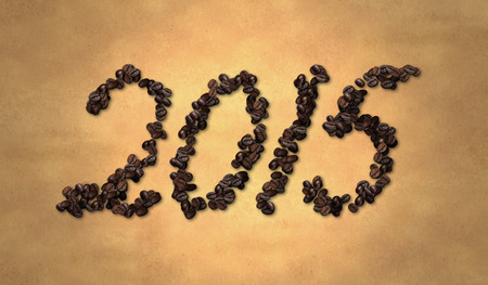 2015 Coffee Bean on Old Paperの写真素材