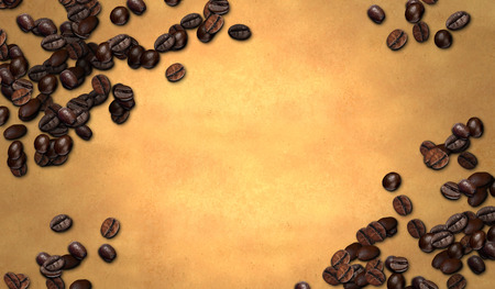 Coffee Bean on Old Paperの写真素材