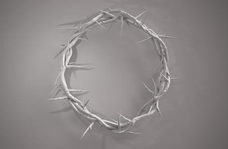 Crown of Thorns 3D Rendering Centre From Above Empty Spaceの写真素材