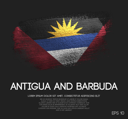 Antigua and Barbuda Flag Made of Glitter Sparkle Brush Paint Vectorのイラスト素材
