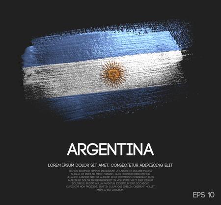 Argentina Flag Made of Glitter Sparkle Brush Paint Vectorのイラスト素材