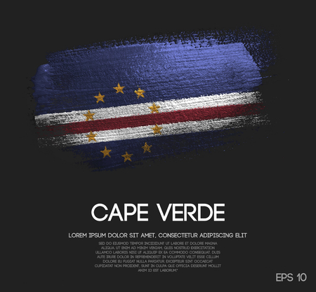 Cape Verde Flag Made of Glitter Sparkle Brush Paint Vectorのイラスト素材