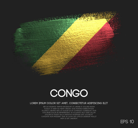 Republic of the Congo Flag Made of Glitter Sparkle Brush Paint Vectorのイラスト素材