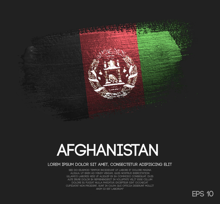 Afghanistan Flag Made of Glitter Sparkle Brush Paint Vectorのイラスト素材