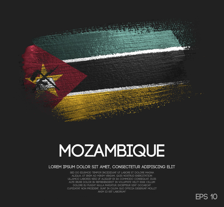 Mozambique Flag Made of Glitter Sparkle Brush Paint Vectorのイラスト素材