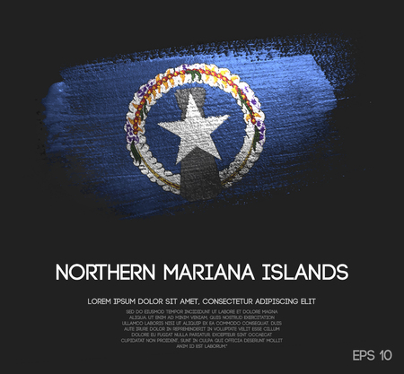 Northern Mariana Islands Flag Made of Glitter Sparkle Brush Paint Vectorのイラスト素材