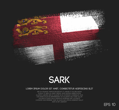 Sark Flag Made of Glitter Sparkle Brush Paint Vectorのイラスト素材