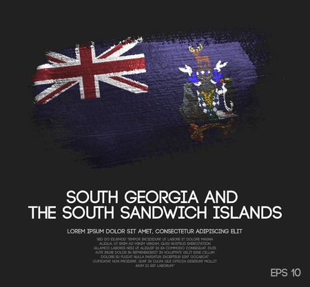 South Georgia and the South Sandwich Islands Flag Made of Glitter Sparkle Brush Paint Vectorのイラスト素材