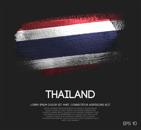 Thailand Flag Made of Glitter Sparkle Brush Paint Vectorのイラスト素材