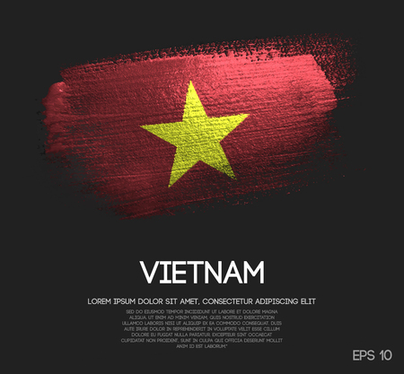Vietnam Flag Made of Glitter Sparkle Brush Paint Vectorのイラスト素材