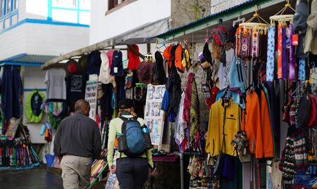 LUKLA, NEPAL - 20 SEPTEMBER 2017: Trekkers Walking at Market Street at Lukla Nepalのeditorial素材